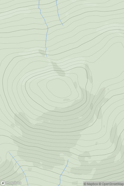 Thumbnail image for Beinn Mholach [Loch Ericht to Glen Tromie & Glen Garry] showing contour plot for surrounding peak